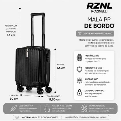 Imagem de Jogo de Malas de Viagem ABS 3 Peças RZNL Rodas 360 Super Leve com Gancho