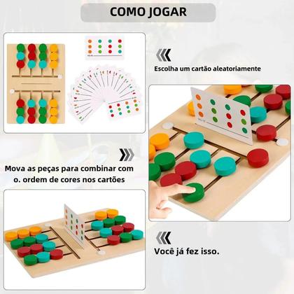 Imagem de Jogo de Memória Montessori para Crianças - Puzzle de Correspondência de Cores