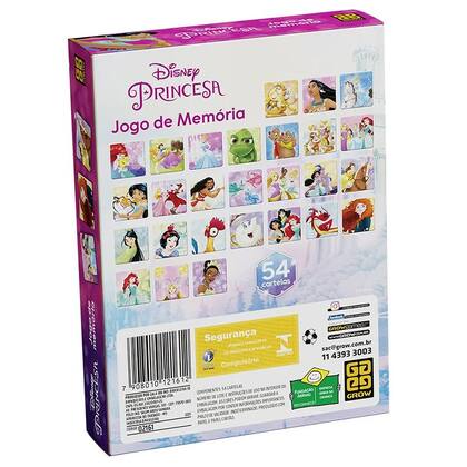 Imagem de Jogo de memória Princesas Disney Grow 54 cartas