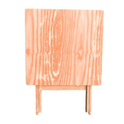 Imagem de Jogo de Mesa 60x60cm com 4 Cadeiras Dobraveis Natural Cru