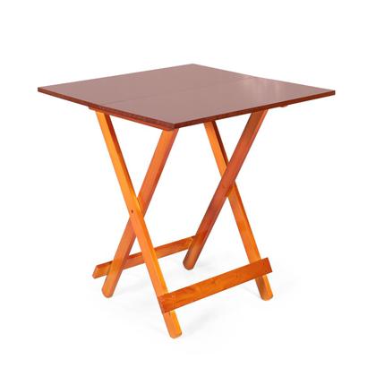 Imagem de Jogo de Mesa 70x70 com 4 Cadeiras Dobráveis de Madeira Mel - Móveis Britz