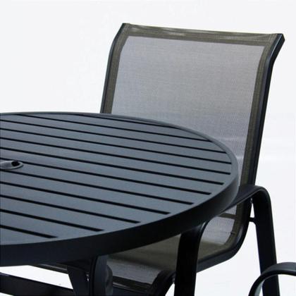 Imagem de Jogo de Mesa 90cm e 4 Cadeiras Aluminio Tela Sling de Piscina Jardim Resistente