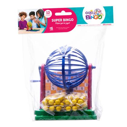 Imagem de Jogo De Mesa Bingo Completo Tabuleiro Dispenser De Bolinhas 12 Cartelas Dikamais