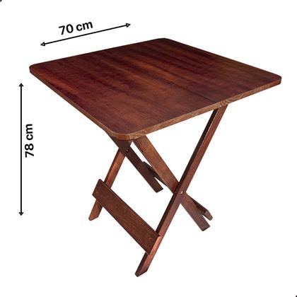 Imagem de Jogo De Mesa Dobrável 70x70 com 4 Cadeiras Madeira Maciça Bar