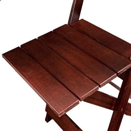 Imagem de Jogo De Mesa Dobrável 70x70 com 4 Cadeiras Madeira Maciça Bar