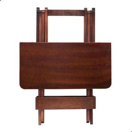 Imagem de Jogo De Mesa Dobrável 70x70 com 4 Cadeiras Madeira Maciça Bar