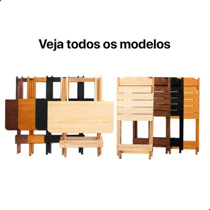 Imagem de Jogo De Mesa Dobrável 70x70 com 4 Cadeiras Madeira Maciça Bar