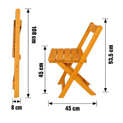 Imagem de Jogo De Mesa Dobrável 70x70 com 4 Cadeiras Madeira Maciça Bar