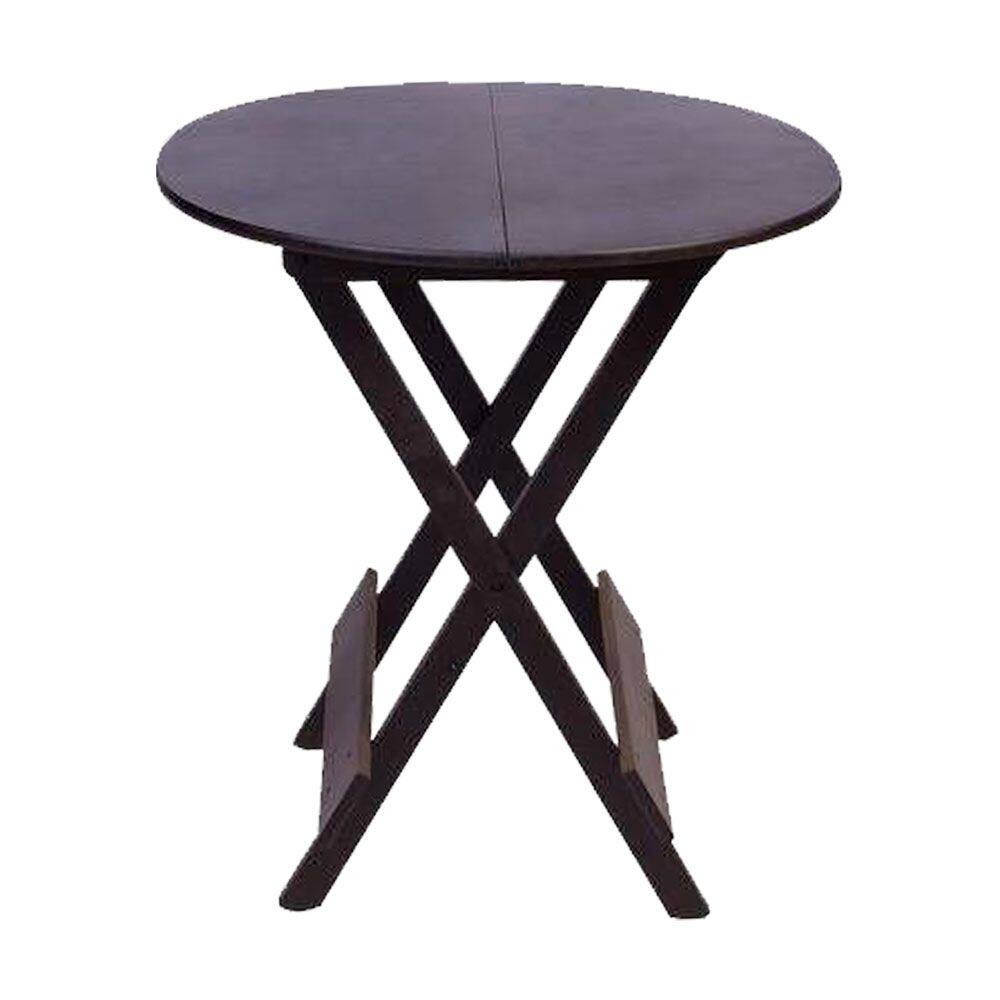 Imagem de Jogo de Mesa Dobravel com 4 Cadeiras Tampo Redondo 70x70 Tabaco