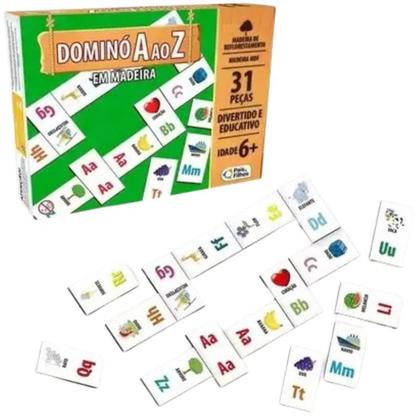 Imagem de Jogo de Mesa Dominó DO A ao Z em Madeira 