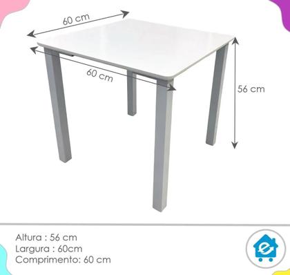 Imagem de Jogo de Mesa Infantil Com 2 Cadeiras Escolar Creche Atividades Branco