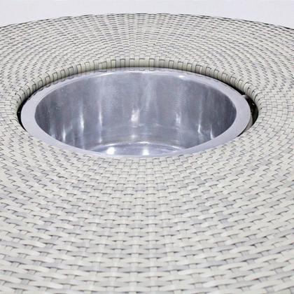 Imagem de Jogo de Mesa para Área Externa e Jantar com Mesa Balde Porta Bebidas e 6 Cadeiras Fibra Sintética