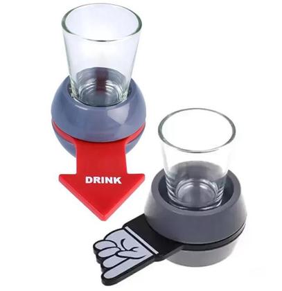 Imagem de Jogo de mesa para Shot Vira Drink Bebidas com Copo 50Ml Vidro Spinner Mãozinha