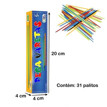 Imagem de Jogo De Mesa Pega Varetas 31 Vareta Colorida Brincar Familia