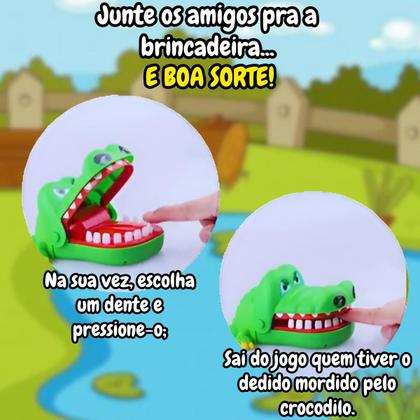 Imagem de Jogo De Mesa Pula Animais Sapinho E Crocodilo Morde Dedo Infantil Interativo Crianças Art Brink