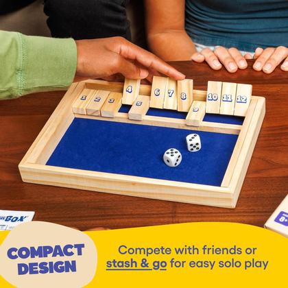 Imagem de Jogo de mesa Shut The Box Relatable com 2 dados, caixa de madeira