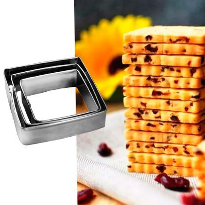 Imagem de Jogo De Mini Cortadores Inox 3pçs Formatos Diversos 