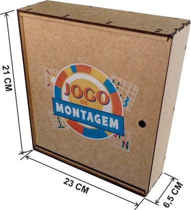 Imagem de Jogo de Montagem Números Letras e Formas Educativo de Madeira Zanline 35 peças