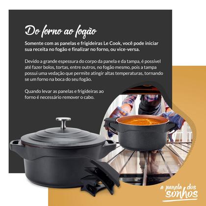 Imagem de Jogo de Panela Antiaderente Cerâmica Preto 4 Peças Le Cook