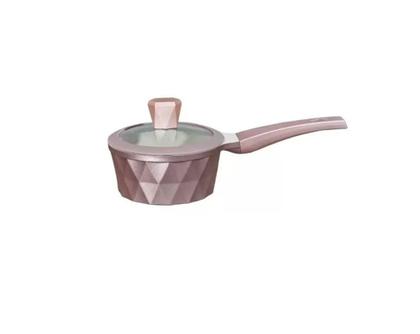 Imagem de Jogo de Panela Cerâmica 5 peças Cozinha Indução Diamante Marmorizada Rose Bege