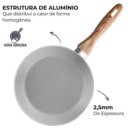 Imagem de Jogo De Panela Fogão de Indução Cerâmica Antiaderente Ceramic Life Gris Brinox 7 Peças