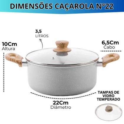 Imagem de Jogo De Panela Fogão de Indução Cerâmica Antiaderente Ceramic Life Gris Brinox 7 Peças