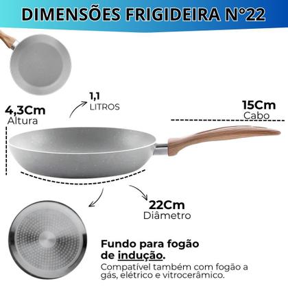 Imagem de Jogo De Panela Fogão de Indução Cerâmica Antiaderente Ceramic Life Gris Brinox 7 Peças