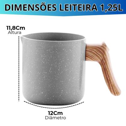 Imagem de Jogo De Panela Fogão de Indução Cerâmica Antiaderente Ceramic Life Gris Brinox 7 Peças
