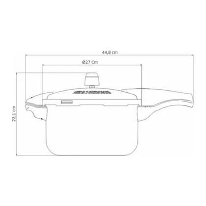 Imagem de Jogo de Panela Pressão 6l Alumínio Antiaderente Preto Com Amassador Inox e Concha Tramontina