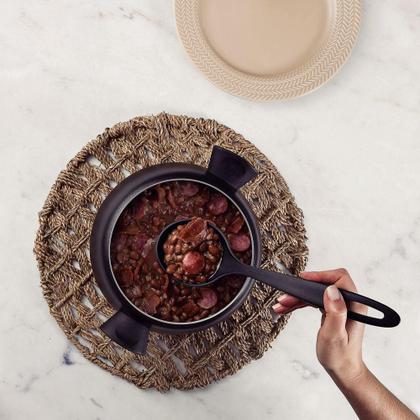 Imagem de Jogo de Panela Pressão 6l Alumínio Antiaderente Preto Com Amassador Inox e Concha Tramontina