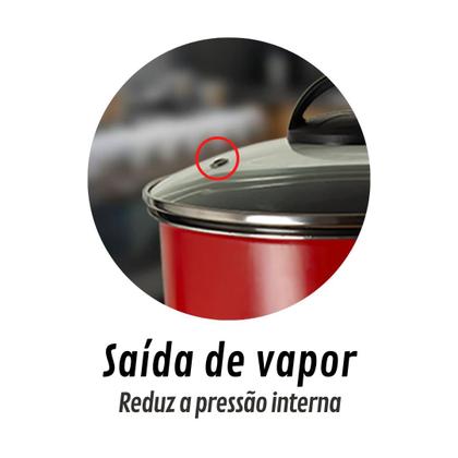 Imagem de Jogo de Panelas 09 Peças  Antiaderente c/ Tampa de Vidro + Utensílios