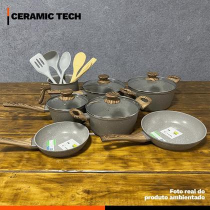 Imagem de Jogo De Panelas 10 Pç 4Mm Cerâmico Premium Indução - Grafito
