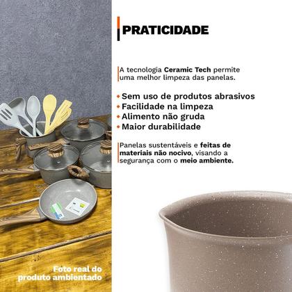 Imagem de Jogo De Panelas 10 Pç 4Mm Cerâmico Premium Indução - Grafito