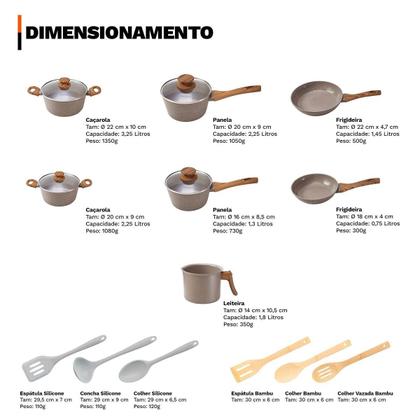 Imagem de Jogo De Panelas 10 Pç 4Mm Cerâmico Premium Indução - Grafito