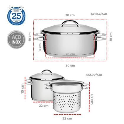 Imagem de Jogo De Panelas 10 Peças Inox Fundo Triplo Solar Tramontina