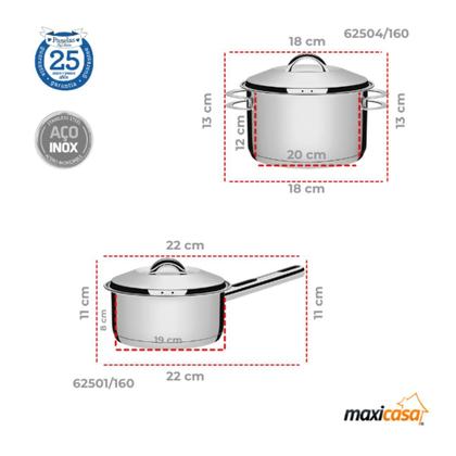 Imagem de Jogo De Panelas 10 Peças Inox Fundo Triplo Solar Tramontina