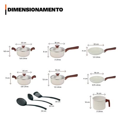 Imagem de Jogo de Panelas 10 Peças Premium Revestimento Cerâmico Indução Antiaderente Mimo Style