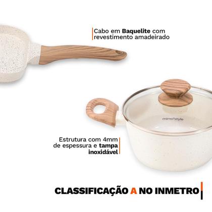 Imagem de Jogo De Panelas 11 Pç Indução Revestimento Cerâmico- Vanilla