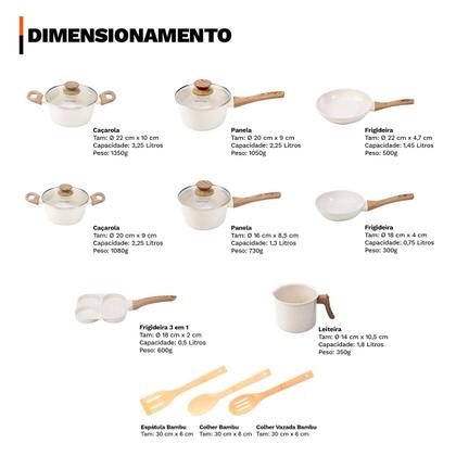 Imagem de Jogo de Panelas 11 Peças Premium Indução Revestimento Cerâmico