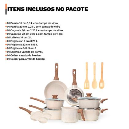 Imagem de Jogo de Panelas 11 Peças Premium Indução Revestimento Cerâmico