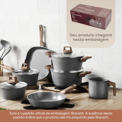 Imagem de Jogo de Panelas 12 Peças Indução Revestimento Cerâmico Antiaderente Bravia Cookware