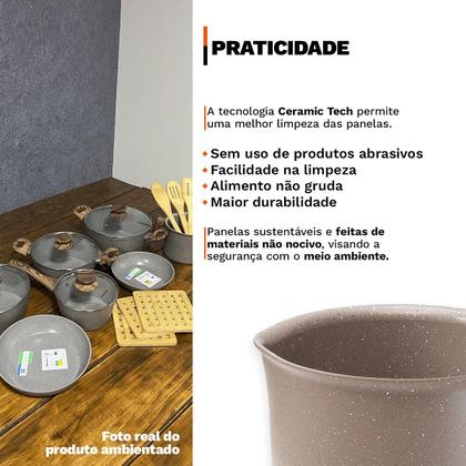 Imagem de Jogo de Panelas 13 Peças Premium Indução Revestimento Cerâmico Antiaderente 4mm - Grafito