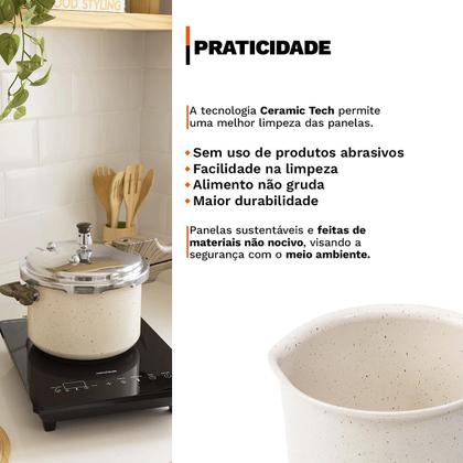 Imagem de Jogo de Panelas 17 Peças Premium Indução Revestimento Cerâmico Antiaderente 4mm