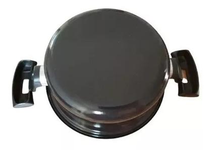 Imagem de Jogo de Panelas 2 Peças Fogão Indução Cooktop Lenha e Gás Tampa Vidro Cor Preto