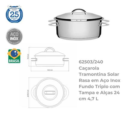 Imagem de Jogo De Panelas 2 Peças Inox Fundo Triplo Solar Tramontina