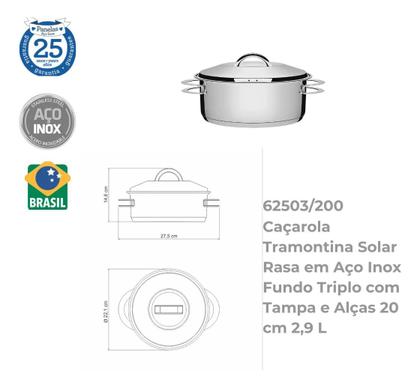 Imagem de Jogo De Panelas 2 Peças Inox Fundo Triplo Solar Tramontina