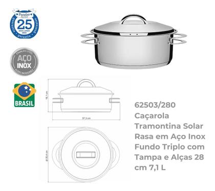 Imagem de Jogo De Panelas 2 Peças Inox Fundo Triplo Solar Tramontina