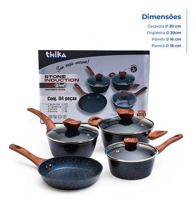 Imagem de Jogo De Panelas 4 Peças Antiaderente Fogão Gás E Elétrico
