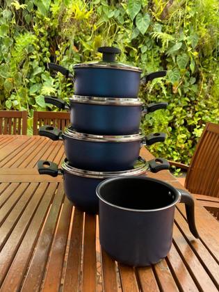 Imagem de Jogo De Panelas 4 Peças mais caneco 14 Azul