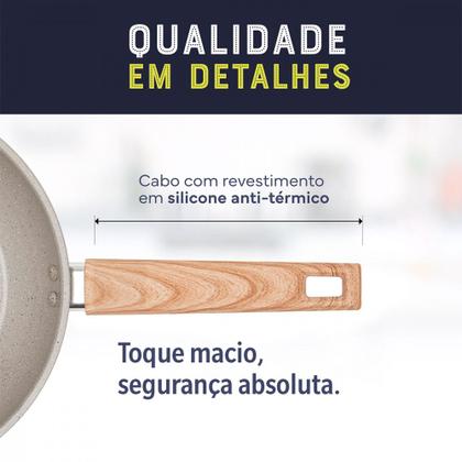 Imagem de Jogo de Panelas 5 PeÃas Oster Marble Edition Antiaderente InduÃÃo CerÃmica Cinza Claro - 142488.08